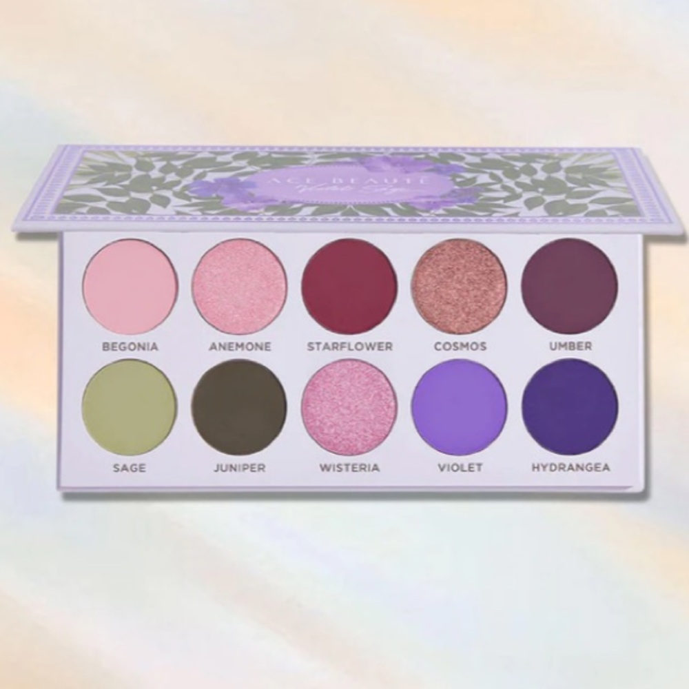 New Ace Beaute VIOLET SAGE PALETTE (LIMITED EDITION), 100% cruelty free,